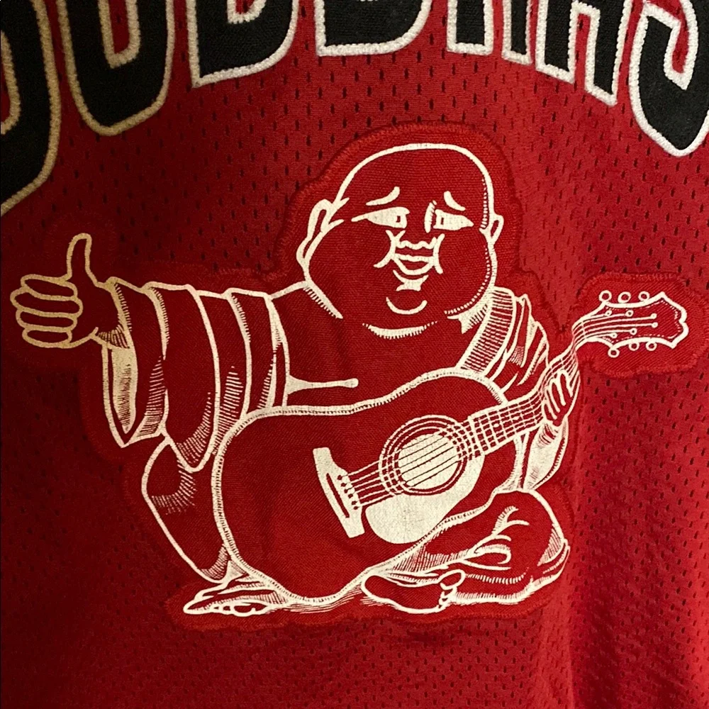 True Religion stitched basketball jersey 02 size large Red mesh